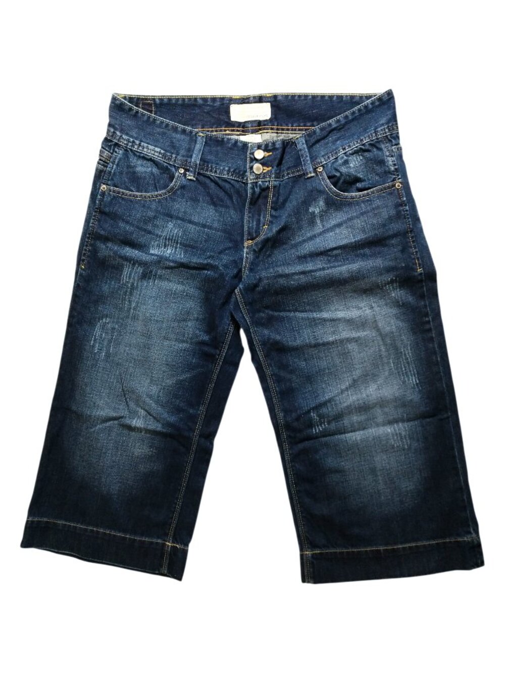 Maurices Women's Dark Wash Distressed Denim Capri Size 13/14